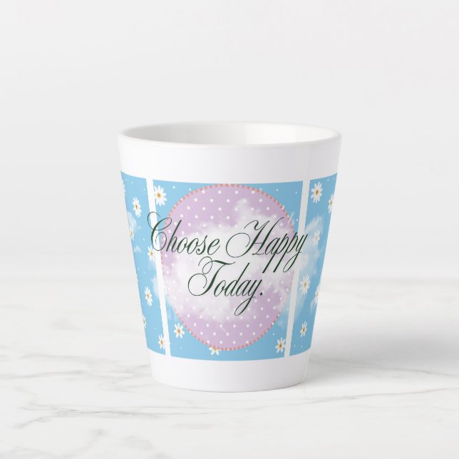 Café Latte desenho de caneca de flor inspirador (Frente)