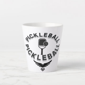 Café Latte desenho de caneca preta e branca de pickleball