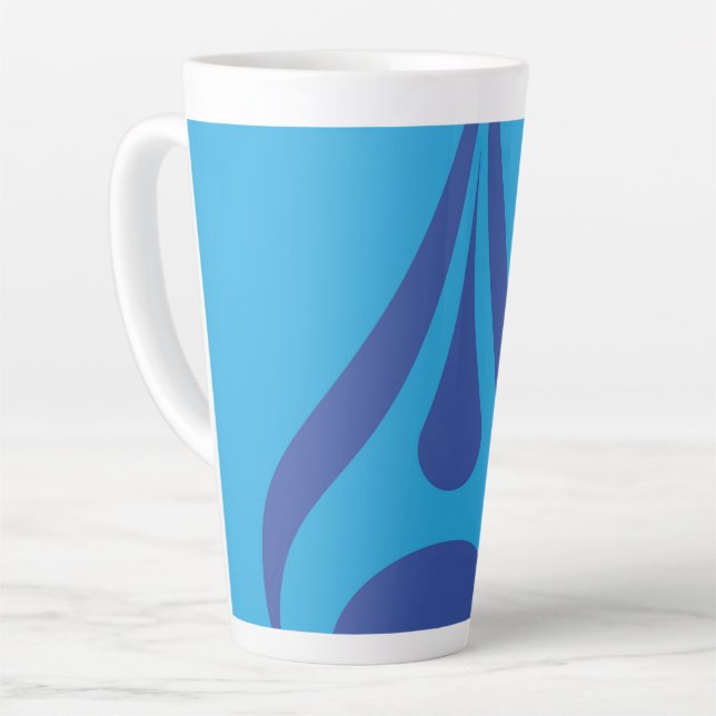 Café Latte desenho de Gota de Água em caneca branca (Ângulo esquerdo)