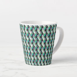 Café Latte Desenho de padrão digital abstrato 1221 - Caneca d