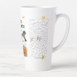 Café Latte Design de Caneca de Bruxa e Fantasma de Halloween