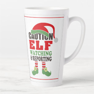 Café Latte Diversão ELF ASSISTINDO A Caneca de Natal