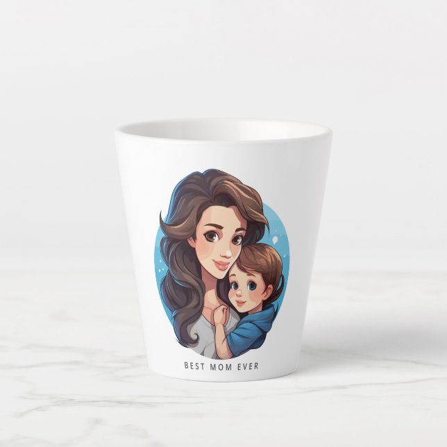 Café Latte Doce mãe e Dia de as mães caneca (Frente)