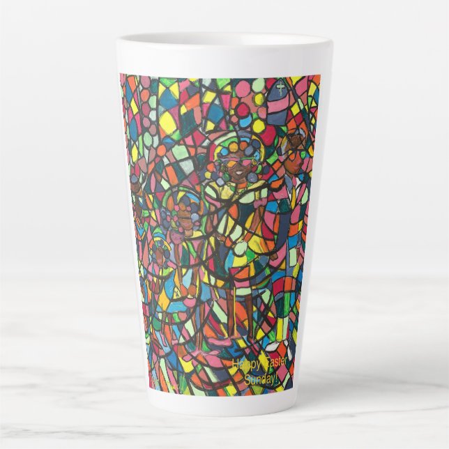 Café Latte Domingo de Páscoa, caneca latina (Frente)