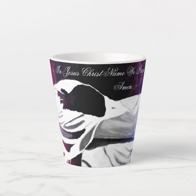 Café Latte Em Nome De Jesus Cristo, Rezamos Para Que A Caneca (Frente)