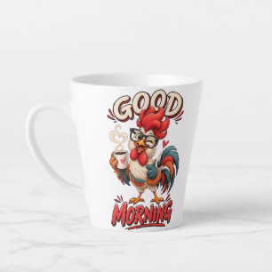 Café Latte Frango de desenho animado fofo com caneca