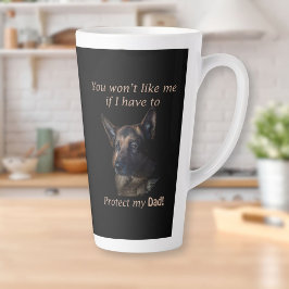 Café Latte German shepherd Protege minha caneca gigante de ca