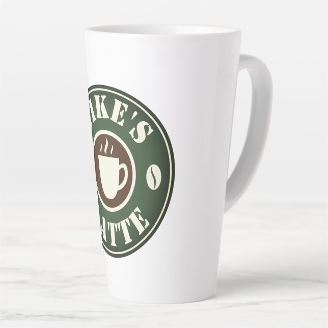 Café Latte Grande caneca latta de 17 onças com nome personali (Ângulo direito)