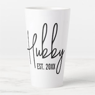 Café Latte Hubby & Wifey - caneca de latino de ano estabeleci