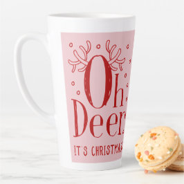 Café Latte Ilustração divertida de veados de Natal, caneca de