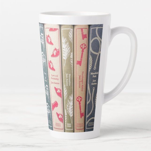 Café Latte Romances de Jane Austen na caneca (Direita)