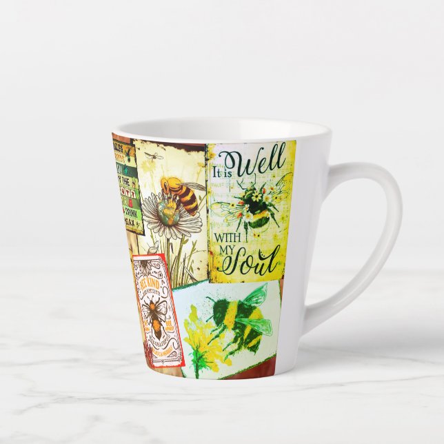 Café Latte Salve A Caneca De Abelhas (Direita)