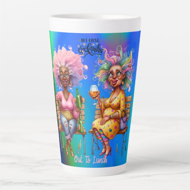 Café Latte Senhora de vinho Quirky, mas primeira caneca latin (Frente)