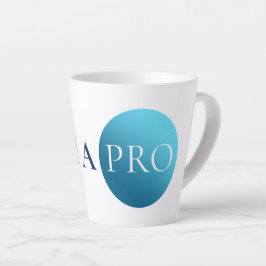 Café Latte SOU UM PROFISSIONAL | Caneca de Círculo Azul Minim