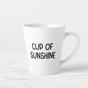 Café Latte Taça Típica Minimalista Negra de Caneca Sunshine