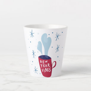 Café Latte Víblias de Ano Novo fumando caneca