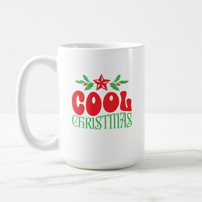 Café Legal caneca de Natal - Animação sobre Férias Retr (Esquerda)
