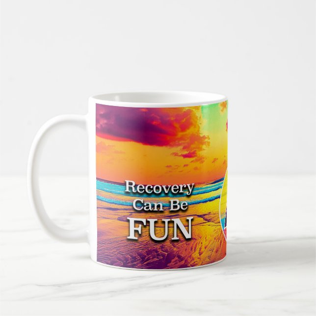 Café Lema de Recuperação Pode Ser Divertido Caneca Sunr (Esquerda)