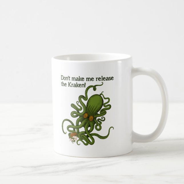 Café Libere a caneca engraçada de Kraken (Direita)
