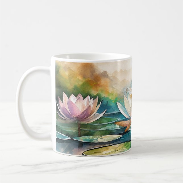 Café Linda caneca de flores Lotus (Esquerda)