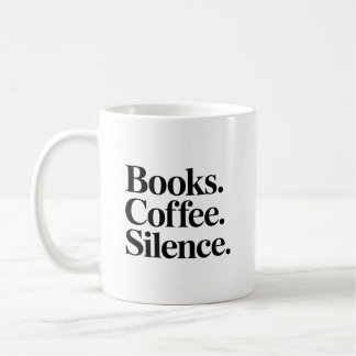 Café Livros. Café. Silêncio. Caneca para Amantes de Liv