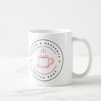 Café Logotipo de Caneca Doce e Sobremesa