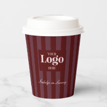 Café Luxo Logotipo Empresarial Listras Burgundy