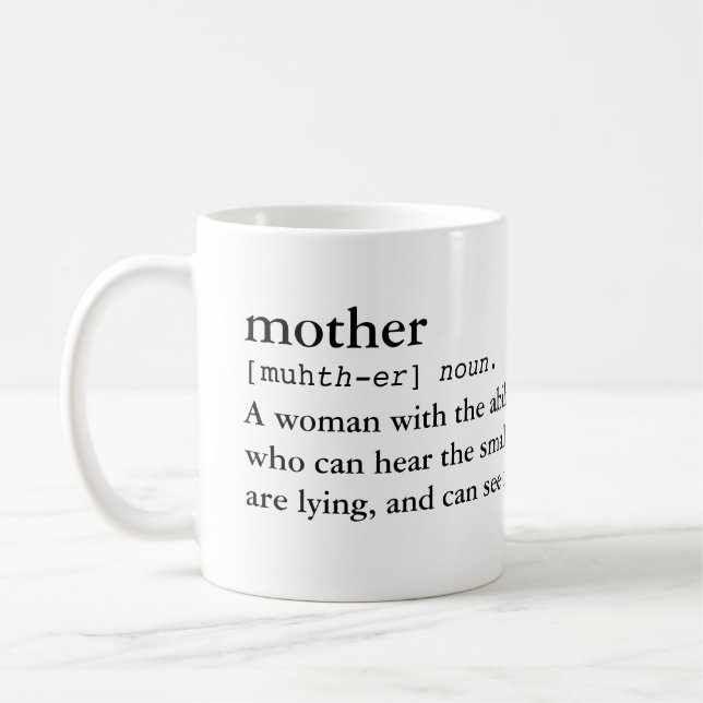 Café Mãe… Definição de uma caneca engraçada da mamã (Esquerda)