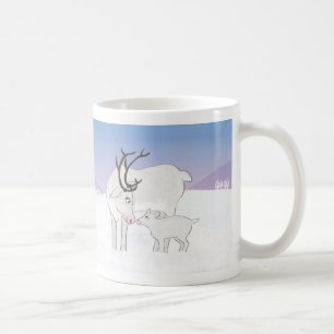 Café Mãe e rena-bebê caneca de Natal