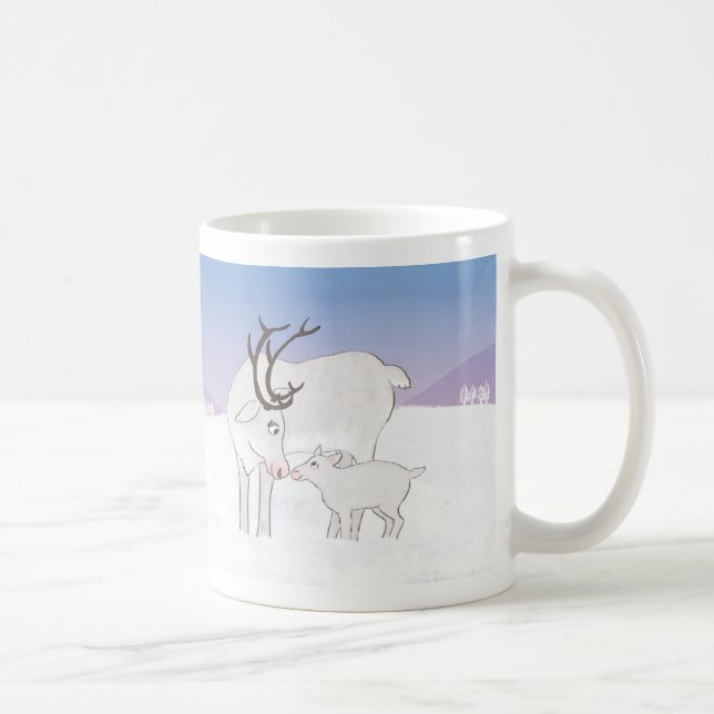 Café Mãe e rena-bebê caneca de Natal (Direita)