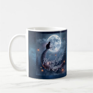 Café Magia ao Luar – Desenho de Caneca de Halloween Enc