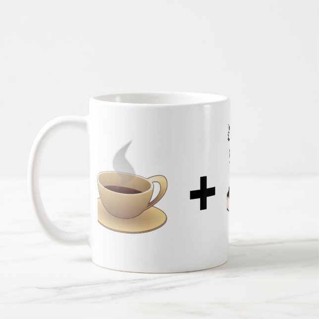 Café mais a caneca feliz do homem dos iguais dos (Esquerda)