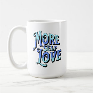 Café Mais caneca de amor próprio em azul