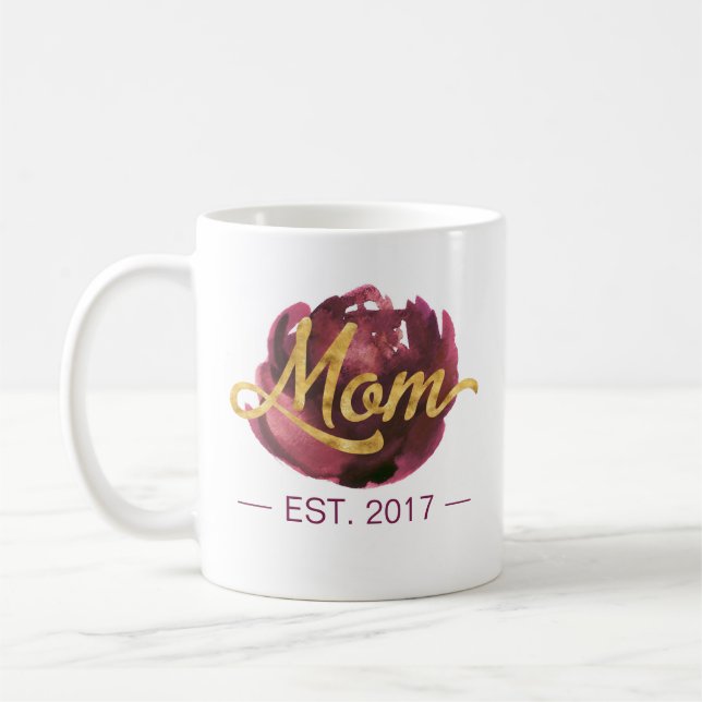 Café Mamã EST. Caneca customizável de | (Esquerda)