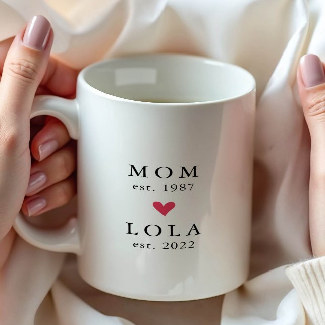 Café Mamãe Moderna | Lola Ano de Fundação. Caneca de Ca (Criador carregado)