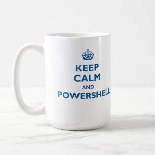 Café Mantenha a calma e a caneca de PowerShell