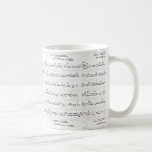 Café Mantenha a caneca de música da folha de promessas