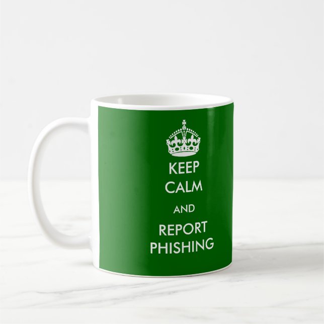 Café Mantenha a caneca de Phishing da calma e do (Esquerda)