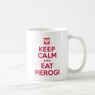 Café Mantenha calmo e coma a caneca de Pierogi