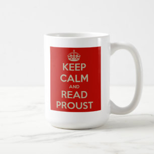 Café Mantenha calmo e leia a caneca de Proust