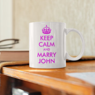 Café Mantenha caneca calma e do casado de John