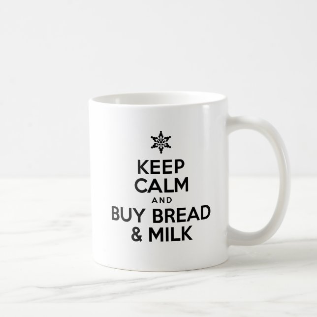 Café Manter Calmo E Pão De Comprar E Caneca De Leite (Direita)