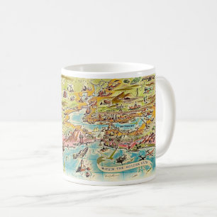 Café Mapa da Golden Gate de São Francisco Caneca