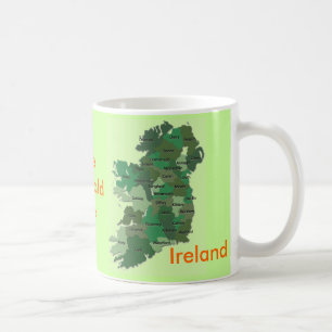 Café Mapa irlandês dos condados da caneca de Ireland