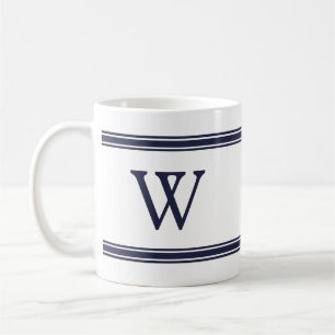 Café Marinho de Monograma - Caneca Personalizada