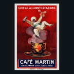 Cafe Martin French Art Deco Poster vintage 1921<br><div class="desc">Vintage art deco anunciando poster da França. Publicado em 1921. Observe que nossos posters são reproduções de alta qualidade baseadas em exames profissionais de alta resolução dos originais. Nosso processo de retoque manual não envolve o uso de filtros que removem qualquer detalhe ou textura original que você verá nos impressões...</div>
