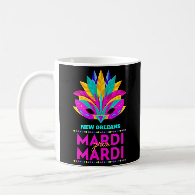 Café Máscara de Mardi Gras de Nova Orleans Caneca  (Esquerda)