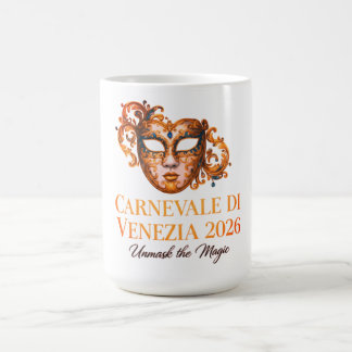 Café Máscara Veneziana Elegante Caneca de Cerâmica