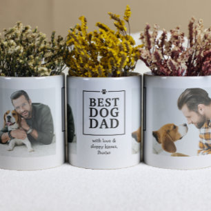 Café Melhor Caneca de Foto com Pegada de Pai de Cachorr
