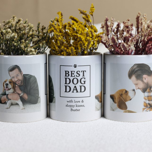 Café Melhor Caneca de Foto com Pegada de Pai de Cachorr (Criador carregado)